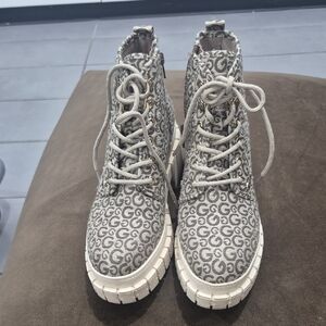 G by Guess Gray Patterned Combat Boots